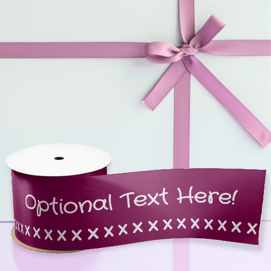 クロスステッチまたはキス、および任意の色のテキスト サテンリボン