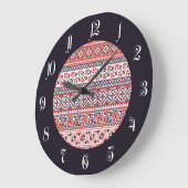 クロスステッチデザインパターン ラージ壁時計 (傾斜)