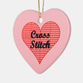 クロスステッチハート セラミックオーナメント (左)