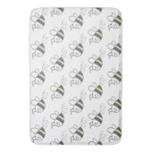 クロスステッチパターンプリントかわいいビー バスマット (正面縦)