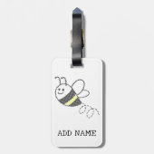 クロスステッチパターンプリントかわいいビー ラゲッジタグ (裏面縦)