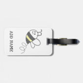 クロスステッチパターンプリントかわいいビー ラゲッジタグ (裏面横)