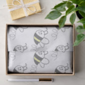 クロスステッチパターンプリントかわいいビー 薄葉紙 (ギフト)