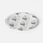 クロスステッチパターンプリントかわいい蜂ベビーシャワー ペーパープレート (アングル)