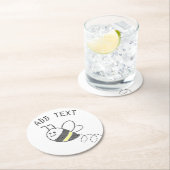 クロスステッチパターンプリントかわいい蜂ベビーシャワー ラウンドペーパーコースター (インサイチュ)