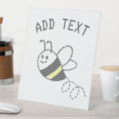 クロスステッチパターンプリントかわいい蜂ベビーシャワー 台座サイン (インサイチュ)