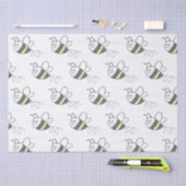 クロスステッチパターンプリントかわいい蜂ベビーシャワー 薄葉紙 (クラフト)