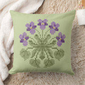 クロスステッチビオレット装飾用クッション クッション (ブランケット)