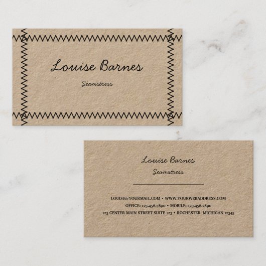 クロスステッチフレームのシームストレスクラフト名刺 名刺 (正面/裏面)