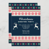 クロスステッチホリデー招待状 招待状 (正面/裏面)