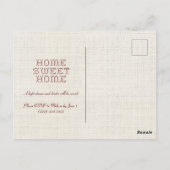 クロスステッチホームスイートホームバーガンディ引っ越し祝いパーティー ポストカード (裏面)