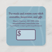 クロスステッチ刺繍フープハート針糸 スクエア名刺 (裏面)