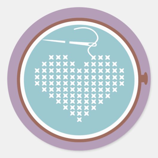 クロスステッチ刺繍フープハート針糸 ラウンドシール (正面)