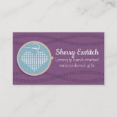 クロスステッチ刺繍フープハート針糸 名刺 (正面)