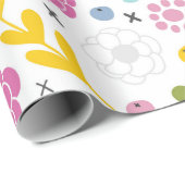 クロスステッチ春花包み紙 ラッピングペーパー (ロールコーナー)