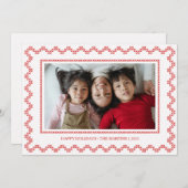 クロスステッチ枠ハッピーホリデーズクリスマスカード シーズンカード (正面/裏面)