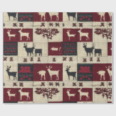 クロスステッ素朴チ・パッチワーク | フォークホリデーモチーフ ラッピングペーパー (フラット)