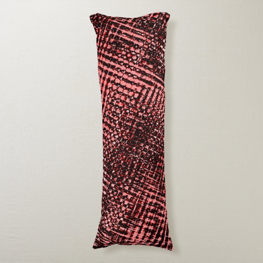 クロスストリークと桃またはサーモンの汚れ ボディピロー (正面縦)