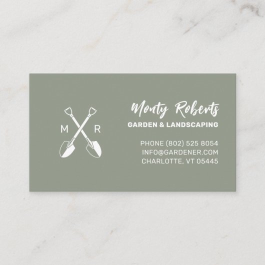 クロススペードロゴガーデン造園マッドグリーン | 名刺 (正面)