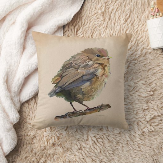 クロスズメの幼鳥 クッション (ブランケット)