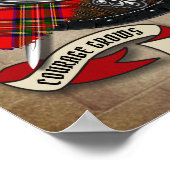 クロスソード付きスチュワートクランパーソナライズされたバッジ ポスター (角)