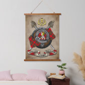 クロスソード付きスチュワートクランパーソナライズされたバッジ 吊り下げ型タペストリー (寝室)