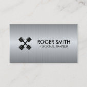 クロスダンベル |金属の背景 名刺 (正面)