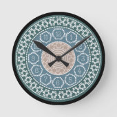 クロステッチスカンジナビア北欧ニットの壁時計 ラウンド壁時計 (正面)