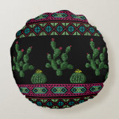 クロステッチトライバル刺繍クロステッチメキシコ ラウンドクッション (裏面)