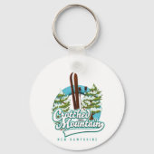 クロステッドマウンテンのニューハンプシャースキーロゴ キーホルダー (正面)