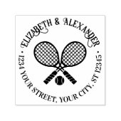 クロステニスラケットカップル差出人住所ランド セルフインキングスタンプ (デザイン)
