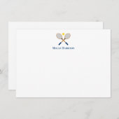 クロステニスラケットフラットノートカード ノートカード (正面/裏面)