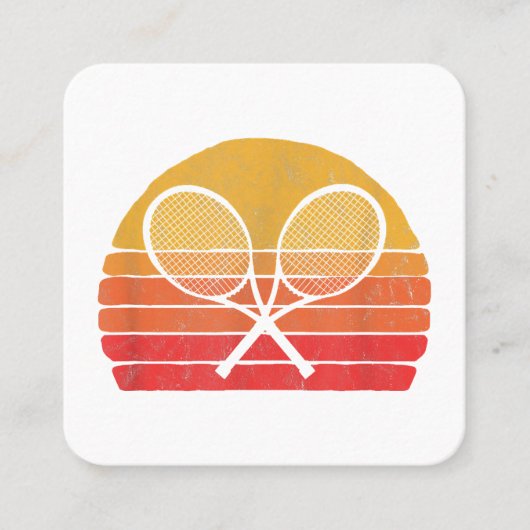 クロステニスラケットレトロ80sサンヴィンテージグラフ スクエア名刺 (正面)