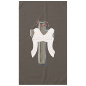 クロステーブルクロス家庭リネンブラウン背景 テーブルクロス (正面)