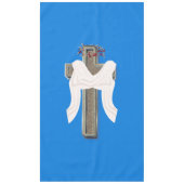 クロステーブルクロス家庭リネンブルー背景 テーブルクロス (正面)