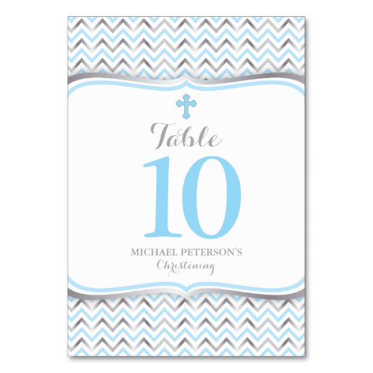 クロステーブル番号-青と銀 テーブルナンバー (正面)