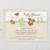 クロステ男女兼用ラインベビーシャワー招待状 招待状 (正面/裏面)