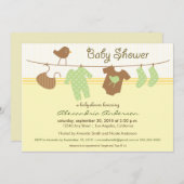 クロステ男女兼用ラインベビーシャワー招待状 招待状 (正面/裏面)