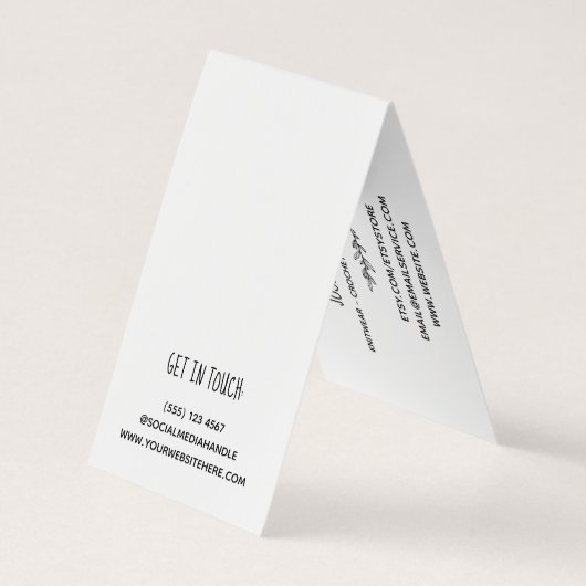 クロストウィッグ&ハート手作りつるラベル 名刺 (裏面)