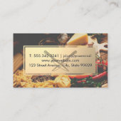 クロストナイフ | 金ゴールド金属 | テーブルの食べ物 名刺 (裏面)