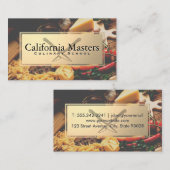 クロストナイフ | 金ゴールド金属 | テーブルの食べ物 名刺 (正面/裏面)