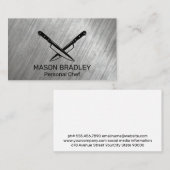 クロストナイフ |金属の背景 名刺 (正面/裏面)