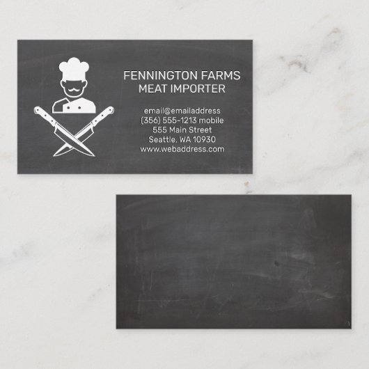 クロストナイフ |黒板の背景 名刺 (正面/裏面)