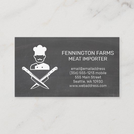 クロストナイフ |黒板の背景 名刺 (正面)