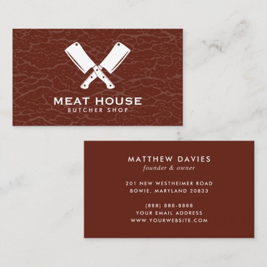 クロストナイブブッチャーミートテクス名刺 名刺 (正面/裏面)