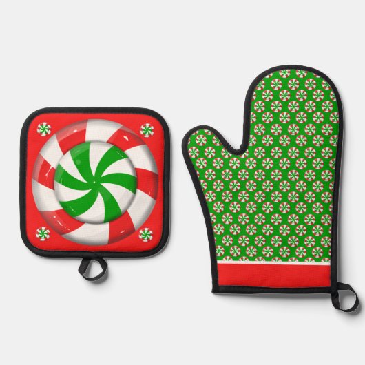 クロストマスキャンディ 鍋つかみ&鍋敷きセット (正面)
