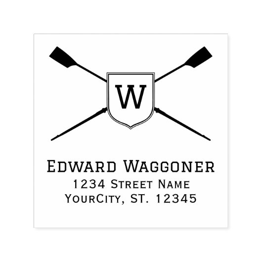 クロストローイングブレードモノグラム名差出人住所 セルフインキングスタンプ (デザイン)