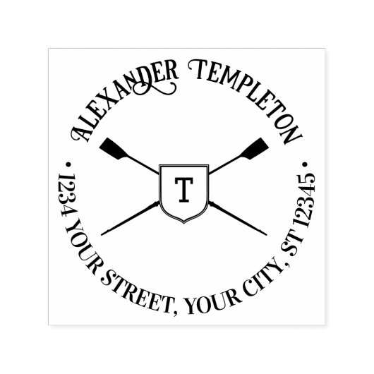 クロストローイングブレードモノグラム名差出人住所 セルフインキングスタンプ (デザイン)