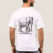 クロスハッチが美しいゾウ Tシャツ (裏面)