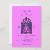 クロスハートステンドグラスアート結婚式招待状 招待状 (正面)